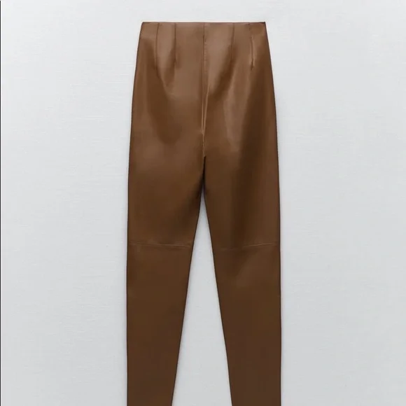 Zara Camel Brown Leggings - Picture 6 of 8